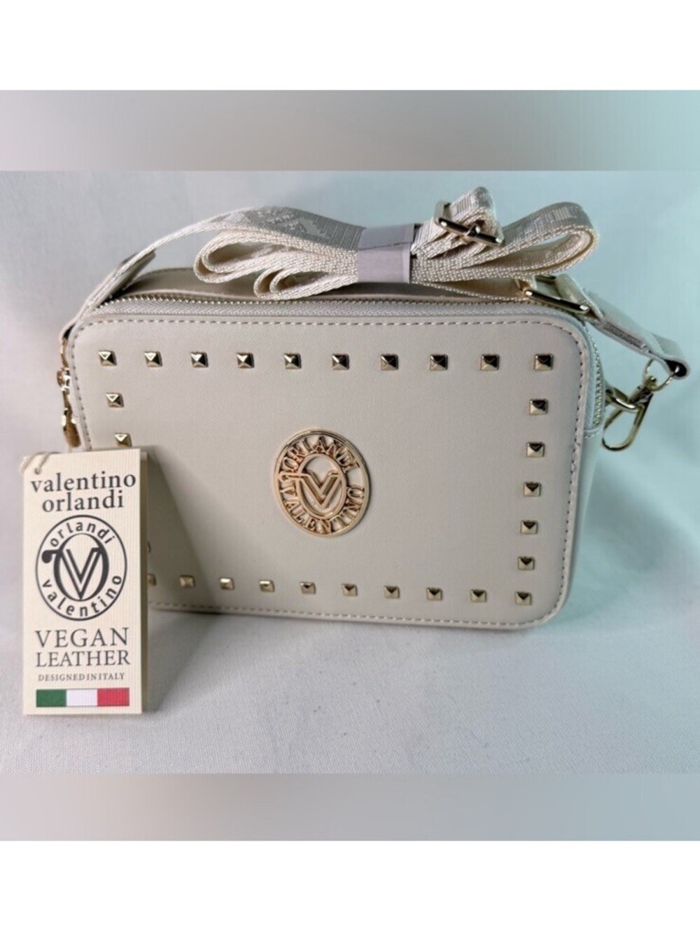 Valentino Orlandi Bone Crossbody Camera Bag Gold Hardware V2023S NWT Designer